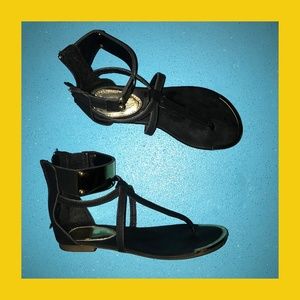 Black Sandals with Gold Cuffs sz. 6